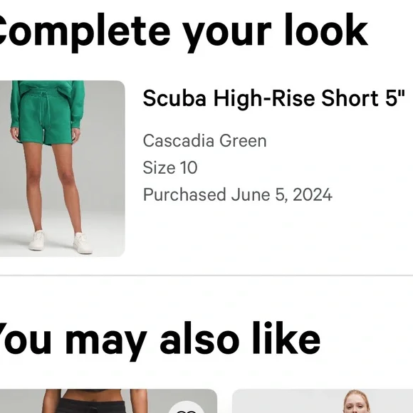 Lululemon Scuba High-Rise Sweat Shorts 5” Size 10 Cascadia Green EUC - Picture 7 of 7